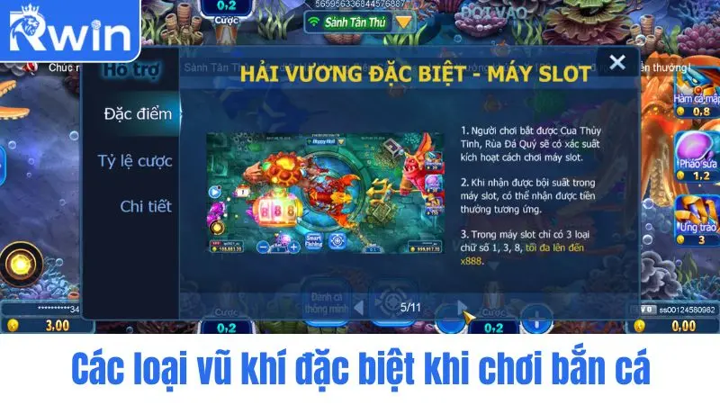 Special weapons in fishing game
