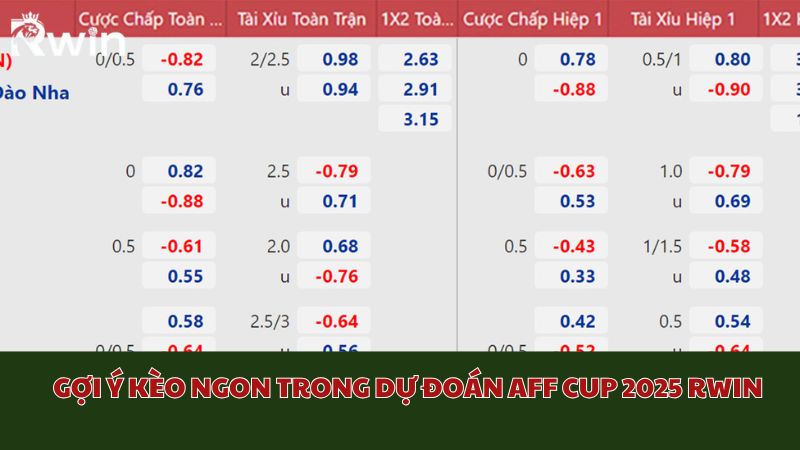 Kèo ngon du doan AFF Cup 2025 tại Rwin